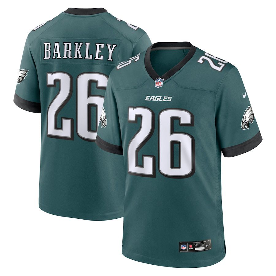 Men Philadelphia Eagles 26 Saquon Barkley 2024 Nike Midnight Green Game Player NFL Jersey